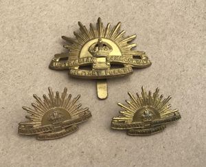 c.WW1 UK made Officers Rising Sun Badge Set.
