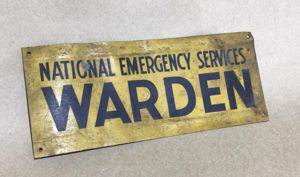 WW2 Australian National Emergency Service 'Warden' Identity Plate