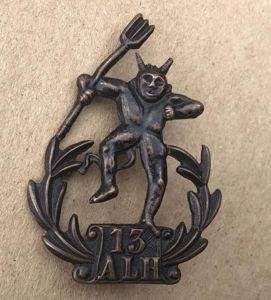 WW1 13th Light Horse Regiment Dancing Devil) Hat Badge