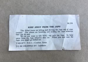 Australia WW2 Air Drop Leaflet Message to the Natives People …