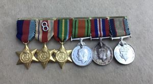 Australia WW2 Miniature 8th Army Group of six campaign medals