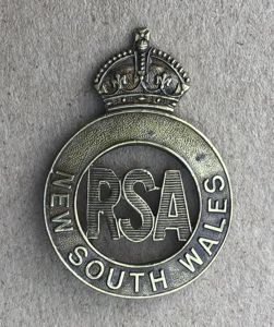 Australia WW1 Returned Soldiers Association NSW Lapel Badge