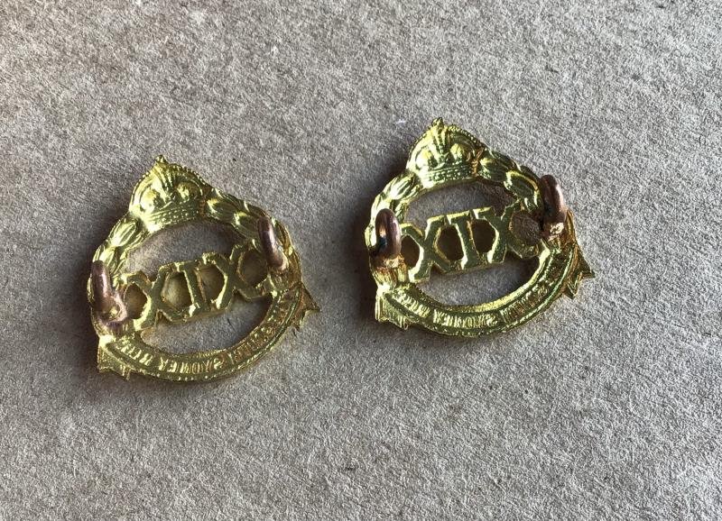 1930-42 19th Infantry Battalion Collar Badges — image 2