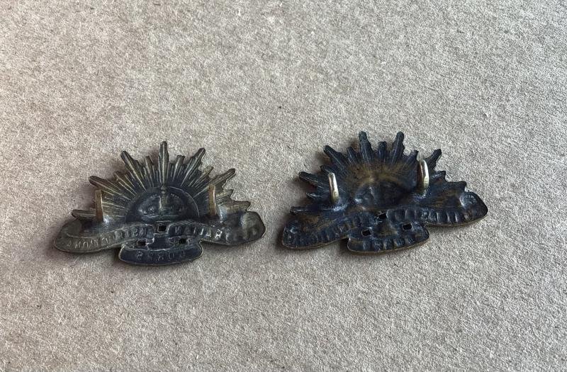 1930-42 Australian Instructional Corps Officers Collar Badges — image 2