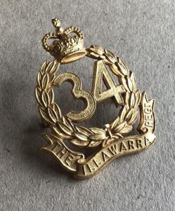 1953-60 34th Infantry Battalion Hat Badge