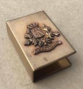 WW1 Souvenir Brass Matchbox Holder
