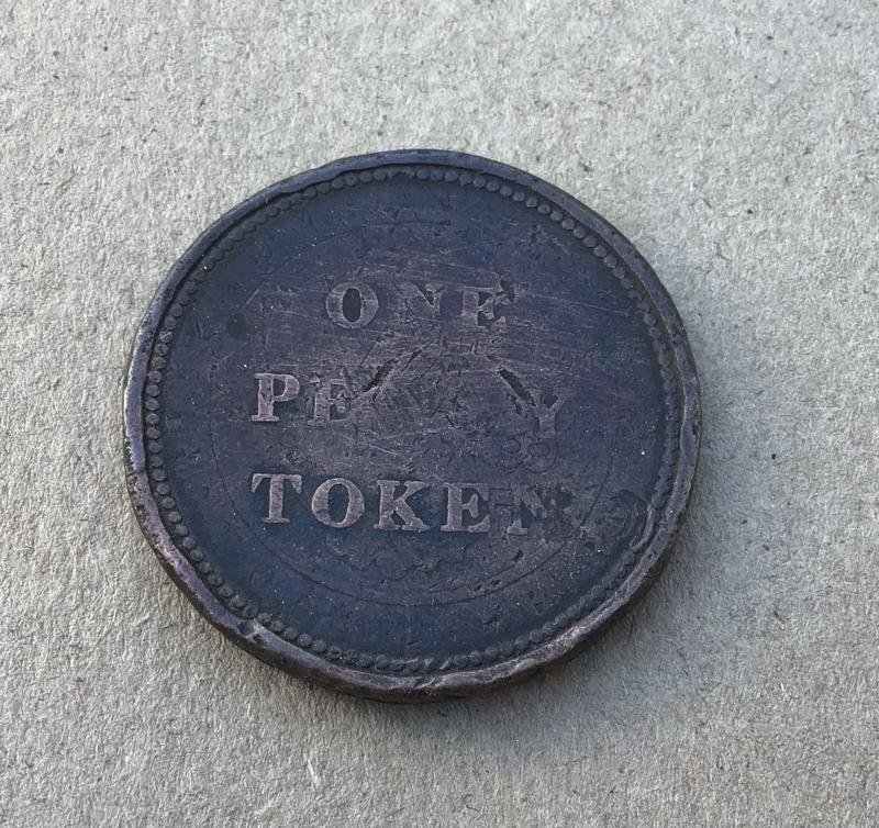 British Napoleonic Period 1812 Penny Token — image 2