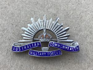 WW1- WW2 Sterling Silver Rising Sun Sweetheart Badge