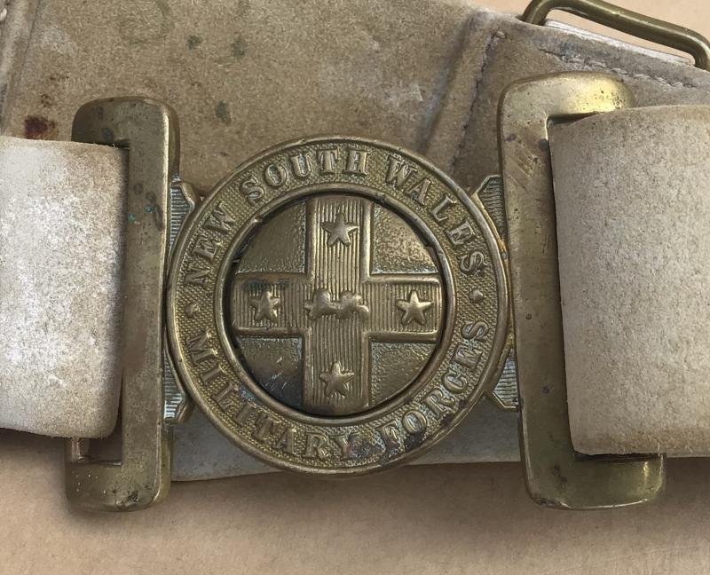 Australia Pre-Federation NSW Military Forces 1888 White Buff Valise Belt — image 4