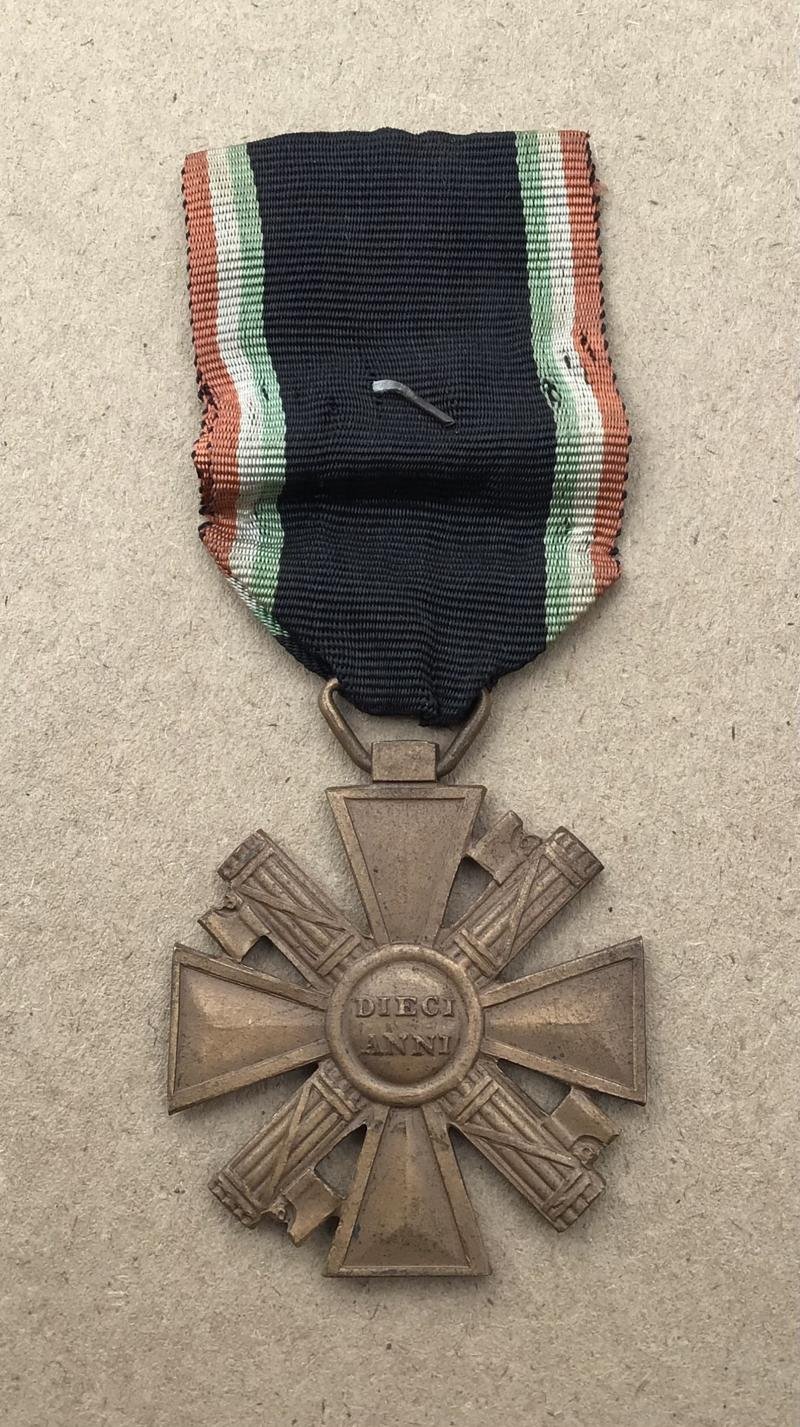 Italy WWII MVSN Blackshirts Militia Long Service Cross for 10 Years — image 2