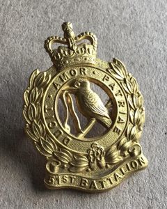 1953-60 51st Battalion Hat Badge