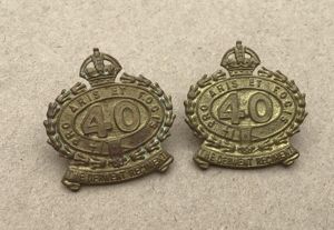 1930-42 40th Bn Collar Badges