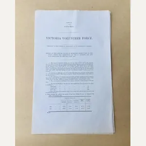 Australia Pre-Federation Victorian Government Blue Papers 1862 Victoria Volunteer Force