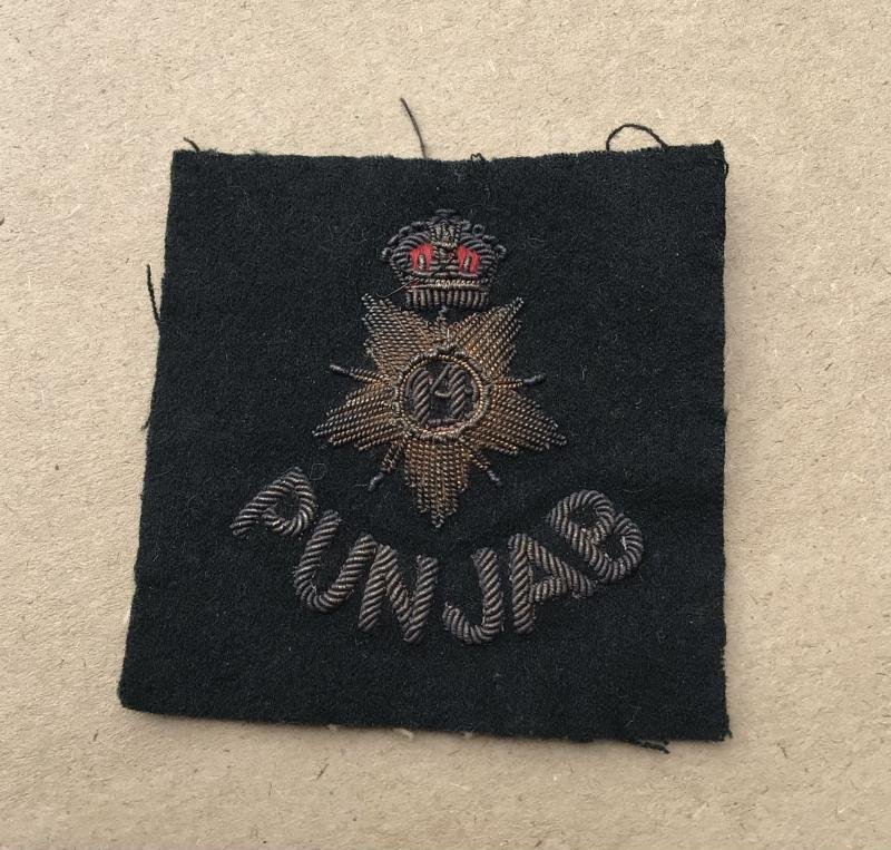 British Indian Army 1930's 14th Punjab Regiment Officers Solar Helmet Formation Puggaree Patch