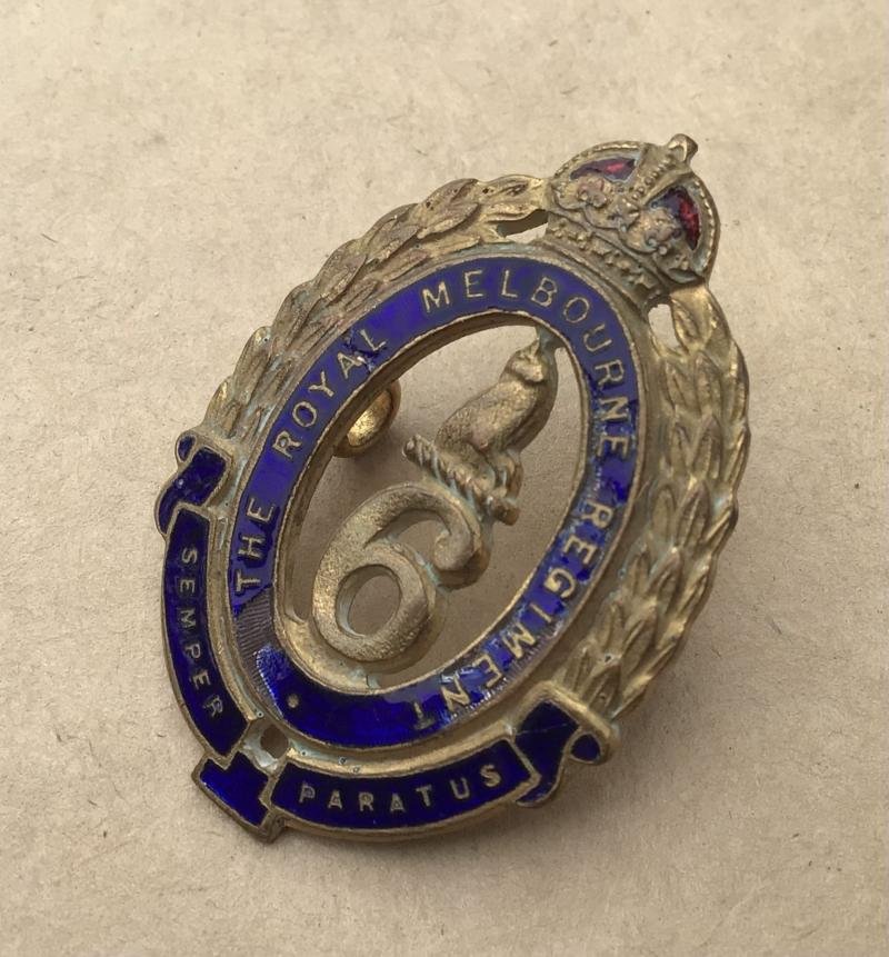 1930-42 6th Infantry Battalion Officers Cap Badge — image 2