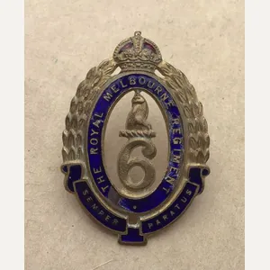 1930-42 6th Infantry Battalion Officers Cap Badge
