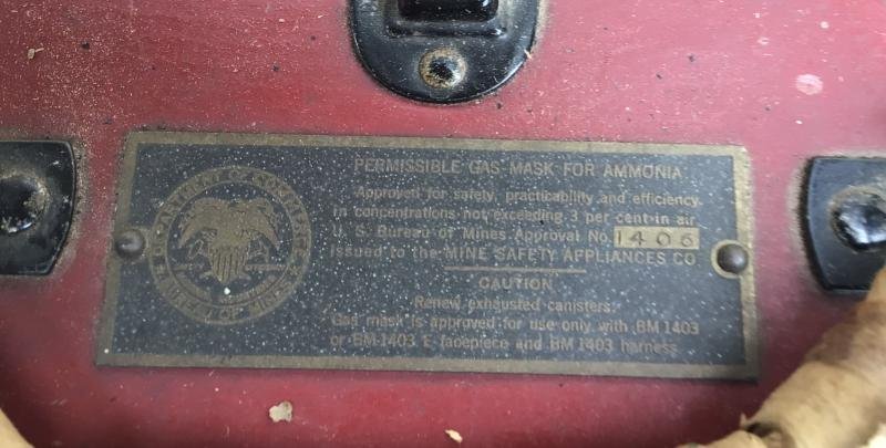 US c.1920's-30's MSA Industrial Braddock Amonia Mine Safety Mask — image 3