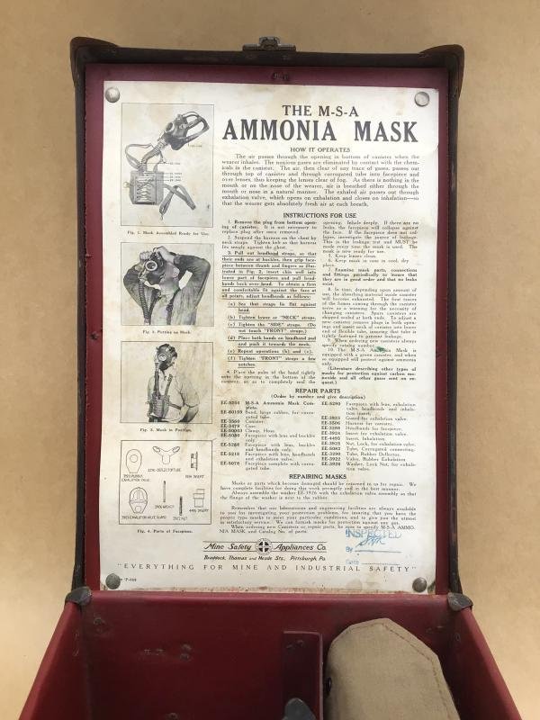 US c.1920's-30's MSA Industrial Braddock Amonia Mine Safety Mask — image 4