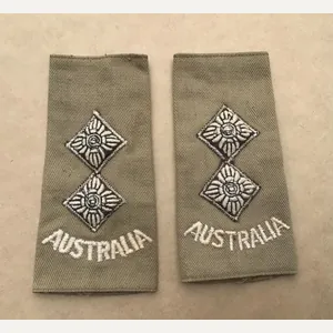 Australia WW2 Army Officers KD Slip on Rank Slides