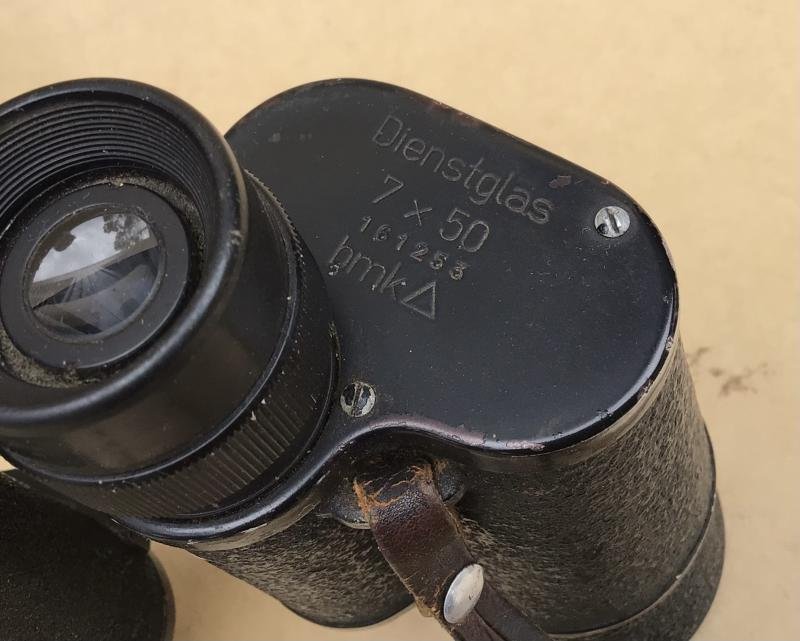 Original German WWII 7x50 Binoculars (Dienstglas) and Case 1943 — image 4