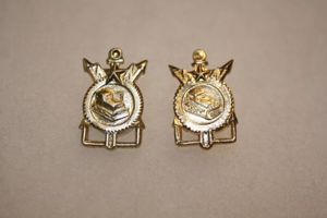 Russian Engineer Tech Troops Pair collar Badges