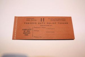 Tobacco Duty Relief Tokens 1958