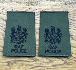 RAF Police WO Rank Slides Olive Green Pair