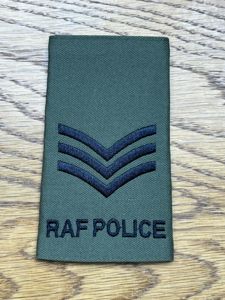 RAF Police Sergeant Rank Slides Olive Green