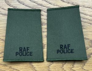 RAF Police Rank Slides Unranked Olive Green Pair