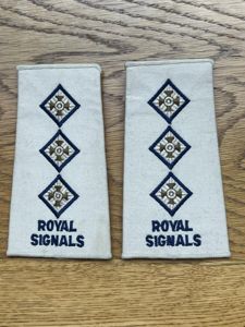 Royal Signals Captain Rank Slides Pair