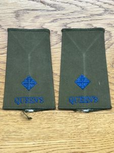 Queens 2nd Lieutenant Rank Slides Pair