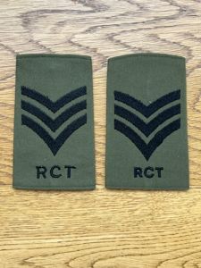 Royal Corps Transport (RCT) Sergeants Rank Slides Pair