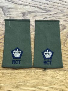 Royal Corps Transport (RCT) Major Rank Slides Pair
