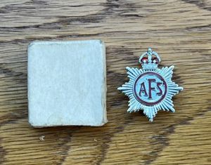 British AFS Auxiliary Fire Service WW2 Lapel Badges