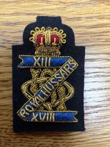 13th - 18th Royal Hussars Officers Cap Badge