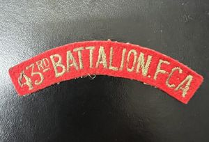 Ireland 43rd Battalion FCA Shoulder Title Pre 1959