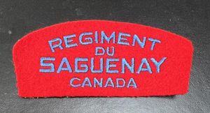 Regiment Du Saguenay Canada Shoulder Title