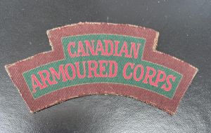 WW2 Canadian Armoured Corps Printed Canvas Shoulder Title