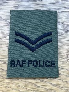 RAF Police Corporeal Rank Slide Black on Olive Green