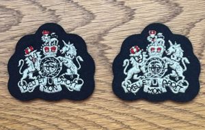 RAF Warrant Officer Rank Badges Pair Queens Crown