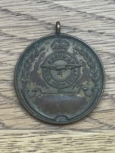 RAF Cricket Medal Kings Crown Brass
