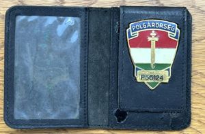 Hungary Civil Guard Leather Wallet & ID Badge Numbered