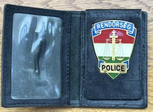 Hungary Rendorseg Police Shield on Leather ID Wallet
