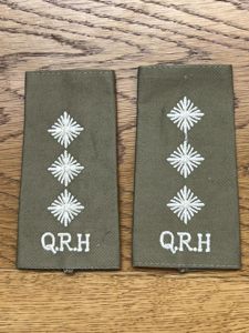 Queens Royal Hussars Captains Rank Slides Pair