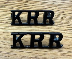 Kings Royal Rifle Corps Blackened Brass Shoulder Titles