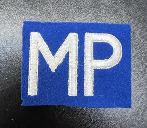 US MP White on Blue Old Patch King