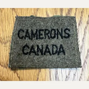 Canadian Camerons Canada Slip on Title WW2