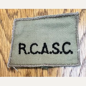 Royal Canadian Army Service Corps Slip on Title WW2