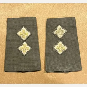 Lieutenant Rank Slides Pair on Green Airtex