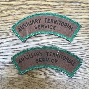 Auxiliary Territorial Service Printed Shoulder Titles Pair